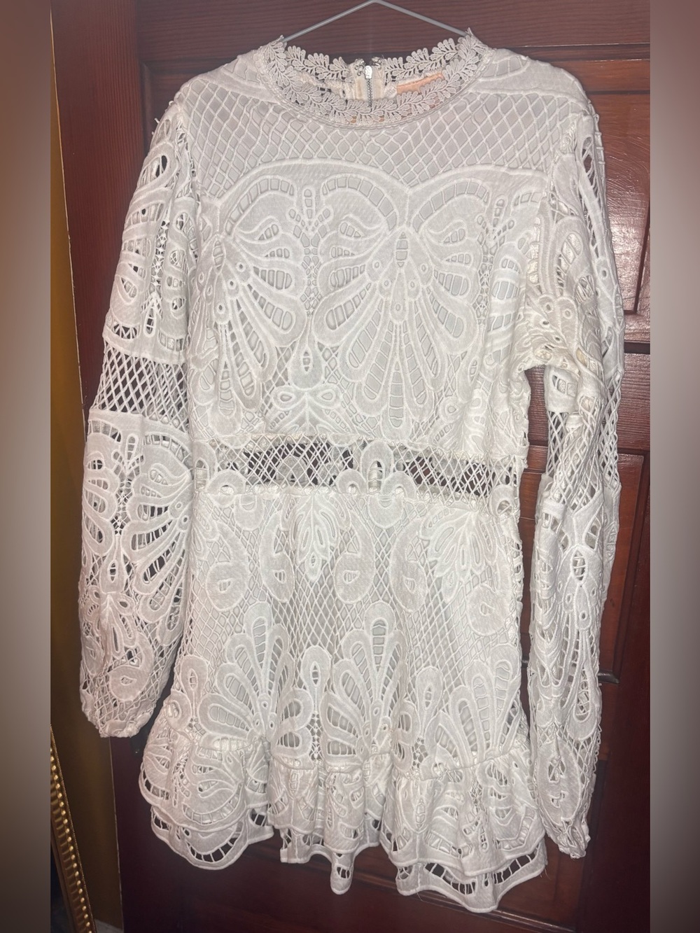 Showpo White Lace Cutwork Mini Dress AU 12 / US 8